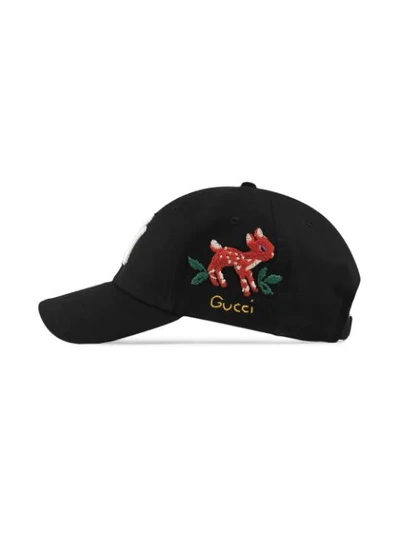 Shop Gucci Baseball Cap With Ny Yankees™ Patch In 1080 Black