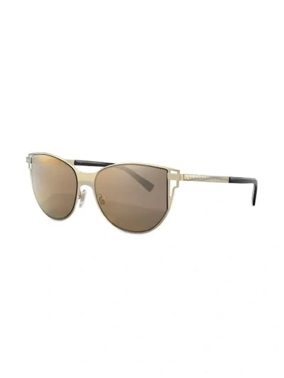 Shop Versace Oversized Frame Sunglasses In Gold