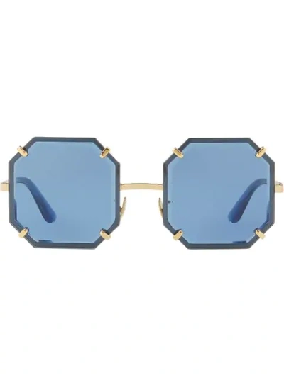 Shop Dolce & Gabbana 'octagon' Sonnenbrille In Gold