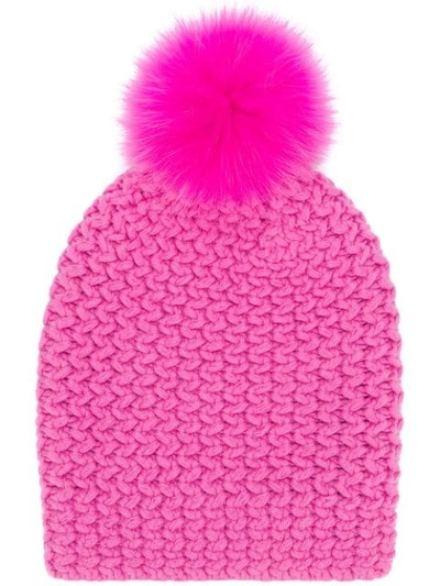 Shop Danielapi Pompom Beanie In Pink