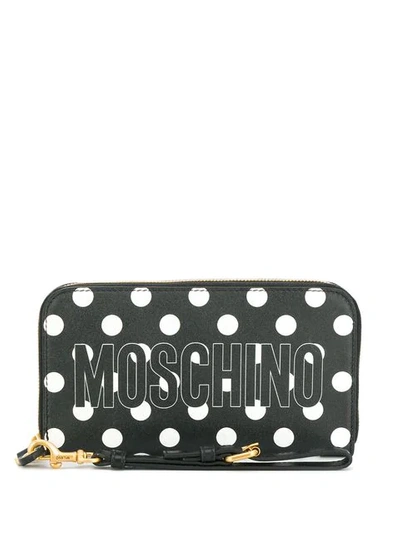 Shop Moschino Logo Wallet In Black