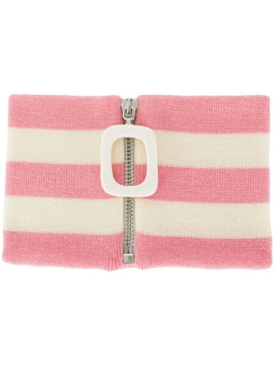 Shop Jw Anderson Zipped Neckband In Pink