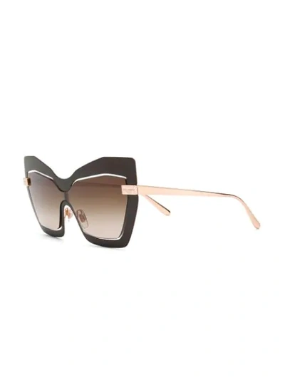 Shop Dolce & Gabbana Cat Eye Frame Sunglasses In Brown