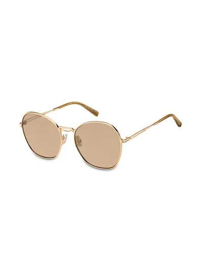 Shop Max Mara Round Frame Sunglasses In Gold