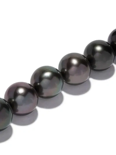 Shop Yoko London 18kt White Gold Classic Tahitian Pearl Necklace In 7