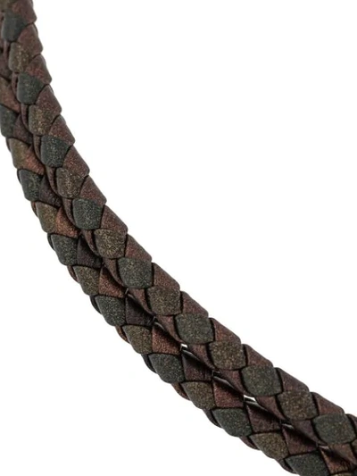 Shop Bottega Veneta Intrecciato Weave Woven Bracelet In Brown