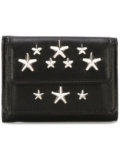 Shop Jimmy Choo Nemo Star-studded Wallet In Black