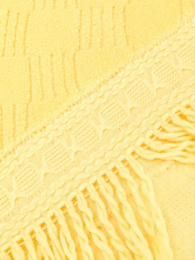 Pre-owned Balmain Fringed Shawl In Yellow