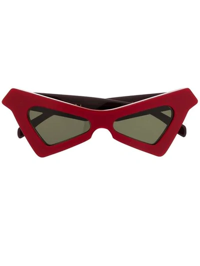 Shop Marni Eyewear Dreieckige Sonnenbrille In Red