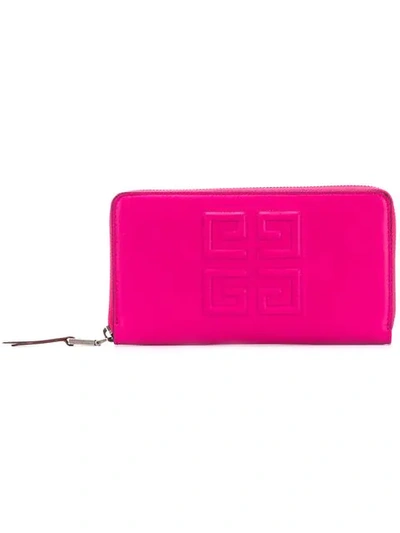 Shop Givenchy Embossed Logo Long Purse In Pink