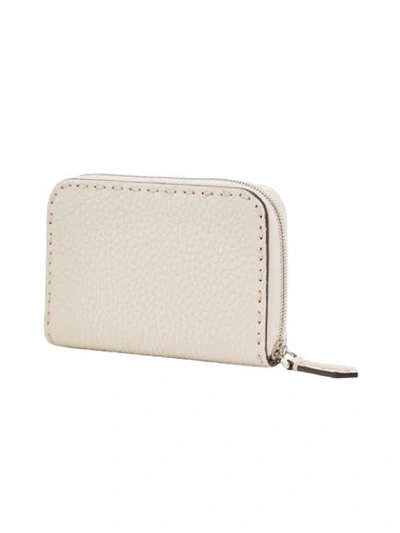 Shop Fendi Zip Around Wallet In White