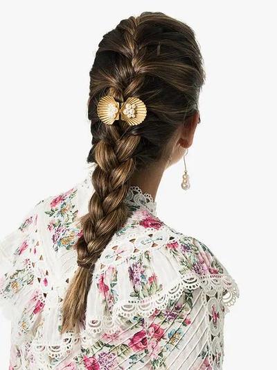 Shop Jennifer Behr Botticelli Shell Hair Clip In Gold