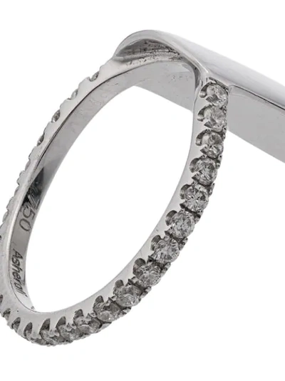 Shop Asherali Knopfer 18k White Gold And Diamond Nail Band In Silver