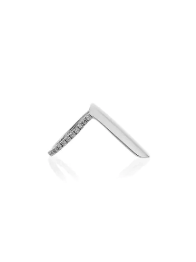 Shop Asherali Knopfer 18k White Gold And Diamond Nail Band In Silver