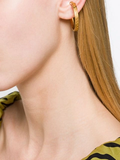 Shop Versace Greca Earring In Gold