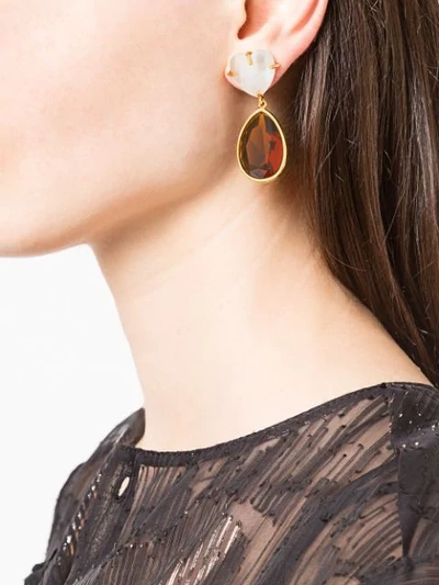 Shop Lizzie Fortunato Embellished Drop Earrings In Gold