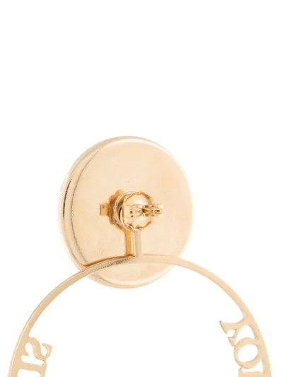 Shop Anton Heunis Slogan Hoop Earrings In Gold