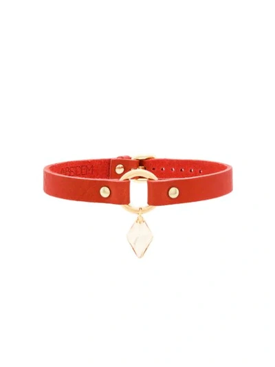 Shop Absidem Gem Embellished Choker Necklace In Red