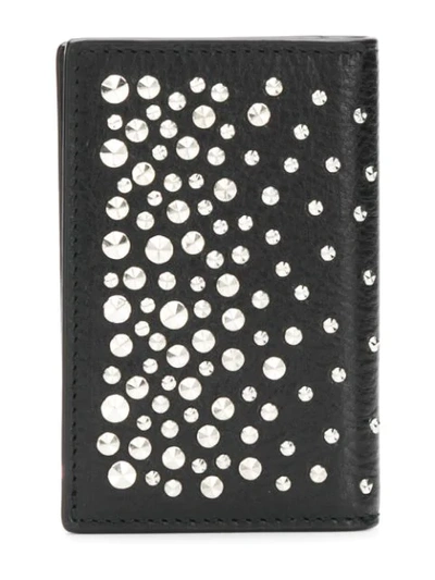 Shop Alexander Mcqueen Studded Skull Pocket Organiser In Black