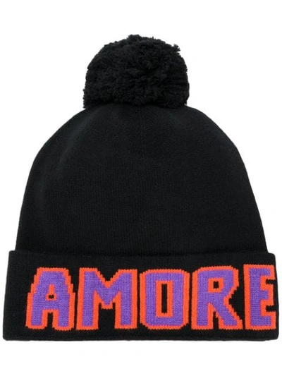 Shop Dolce & Gabbana 'amore' Beanie In Black