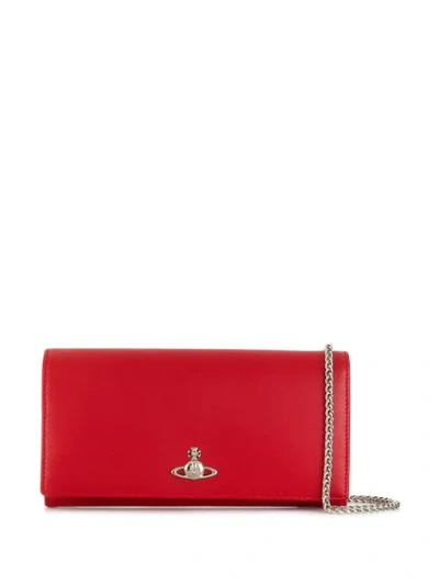 Shop Vivienne Westwood Foldover Top Wallet In Red