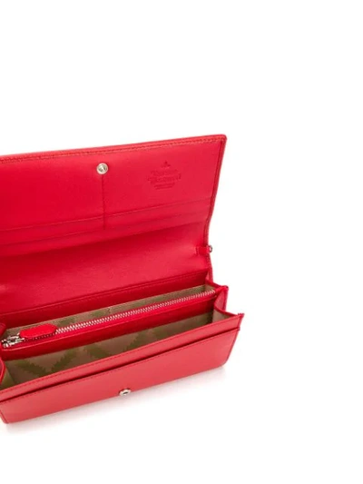 Shop Vivienne Westwood Foldover Top Wallet In Red