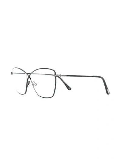 Shop Tom Ford Eyewear Butterfly Frame Glasses - Black