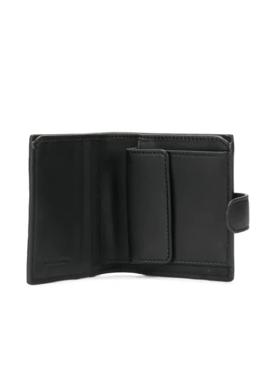 Shop Bottega Veneta Buttoned Intrecciato Weave Wallet In 1000 Black