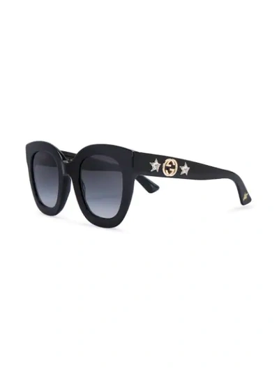 Shop Gucci Black Sunglasses With Stars