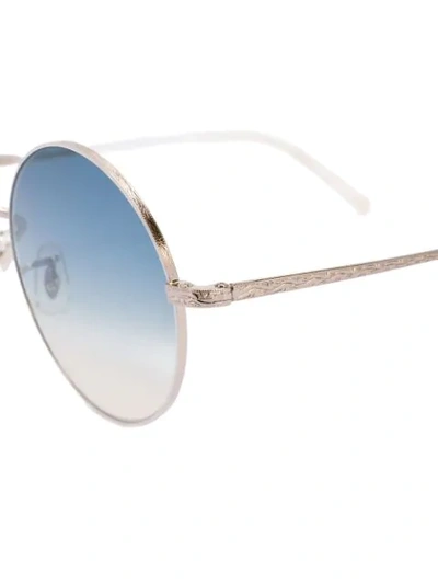 Shop Oliver Peoples 'nickol' Round Frame Sunglasses In Metallic
