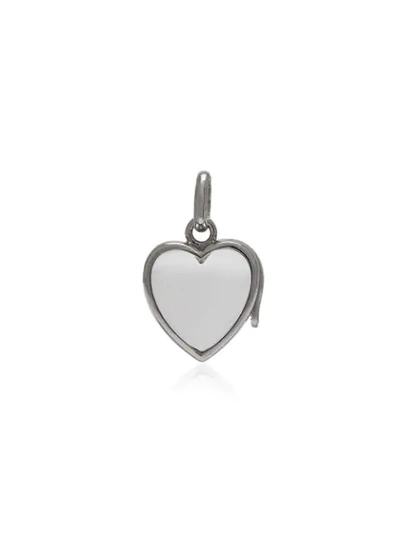 Shop Loquet White Gold Small Heart Locket Necklace In Metallic