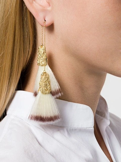 Shop Niza Huang Canvas Double Earring In Metallic
