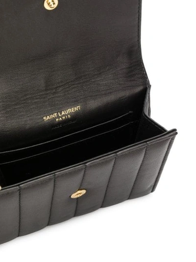 Shop Saint Laurent Small Vicky Wallet In 1000 - Nero