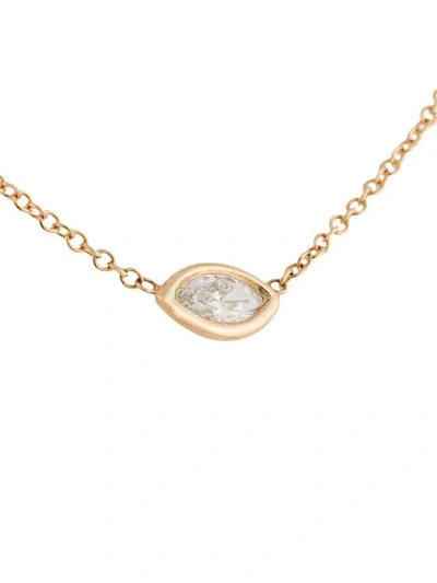 Shop Zoë Chicco 14kt Yellow Gold Marquise Diamond Necklace