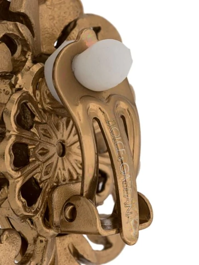 Shop Dolce & Gabbana Logo Heart Earrings In Gold