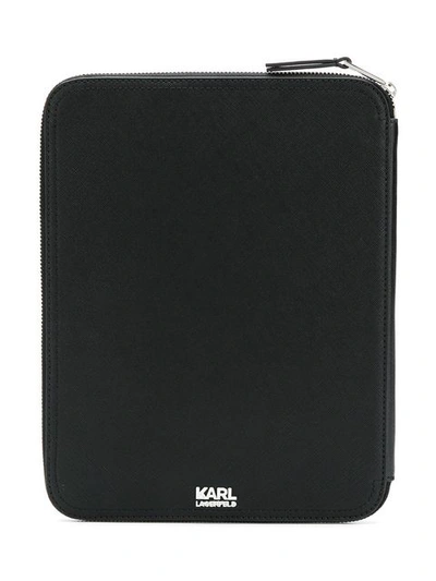 Shop Karl Lagerfeld Ikonik Ipad Organizer In Black