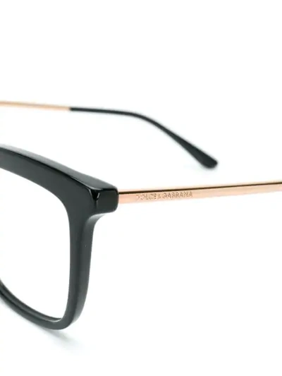 Shop Dolce & Gabbana Cat Eye Glasses In Black