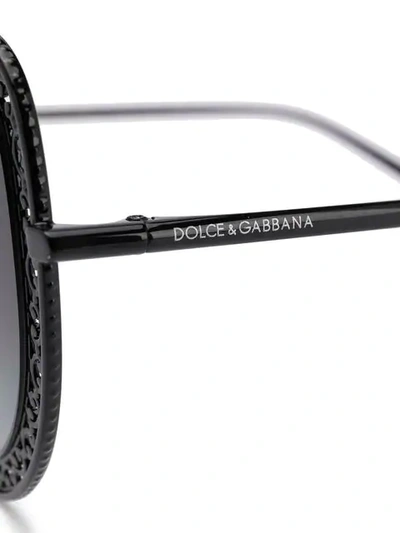 Shop Dolce & Gabbana Ornamented Frame Sunglasses In Black
