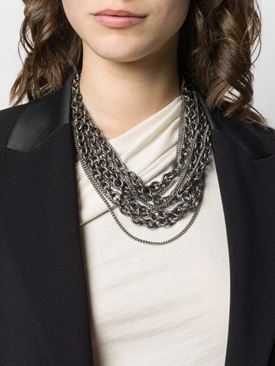 Shop Ann Demeulemeester Multichain Necklace - Silver