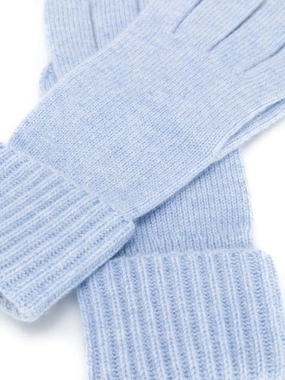 Shop N•peal Ribbed Knit Gloves In Blue