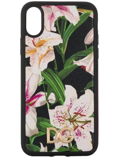 Shop Dolce & Gabbana Floral Print Iphone X Case In Black