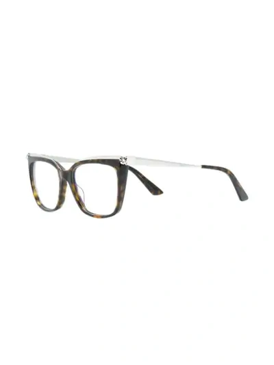 Shop Cartier Cat Eye Glasses In Brown