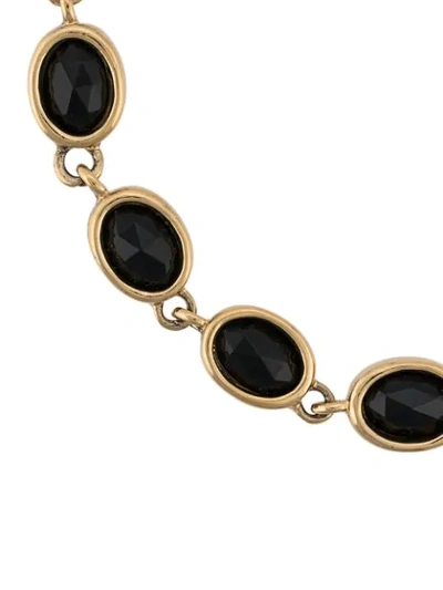 Pre-owned Givenchy Gem Embellished Link Necklace In Gold