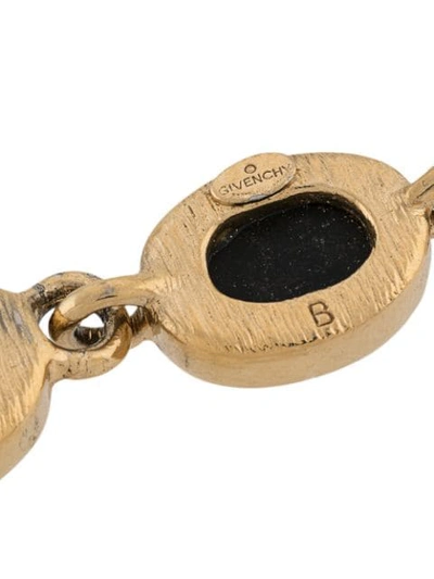 Pre-owned Givenchy Gem Embellished Link Necklace In Gold
