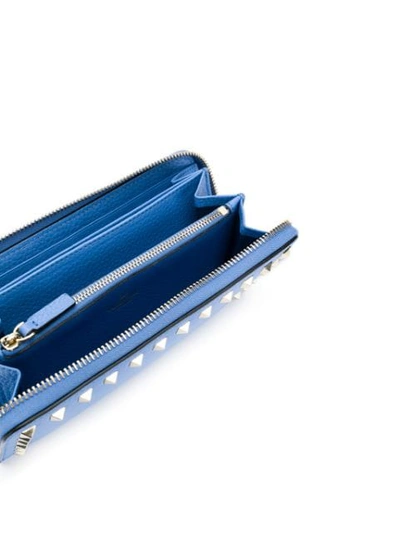 Shop Valentino Garavani Rockstud Long Wallet In Blue