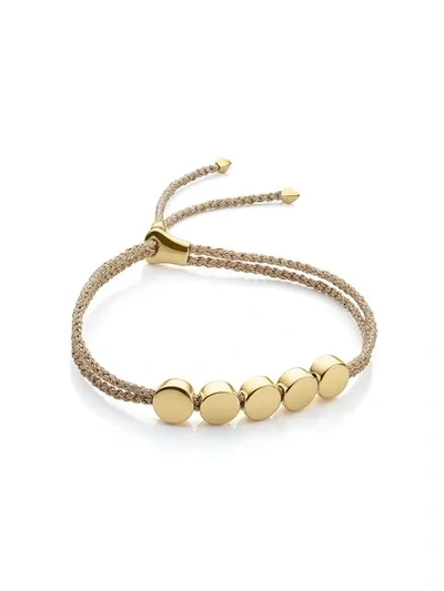 Shop Monica Vinader Linear Bead Gold Metallica Bracelet