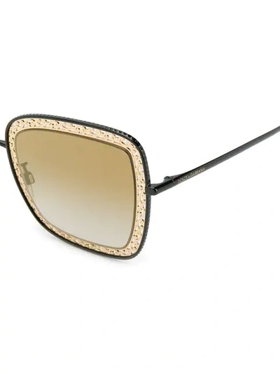 Shop Dolce & Gabbana Ornamented Sunglasses In Black
