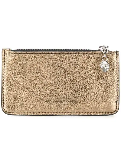 Shop Alexander Mcqueen Zipped Cardholder Wallet In Metallic