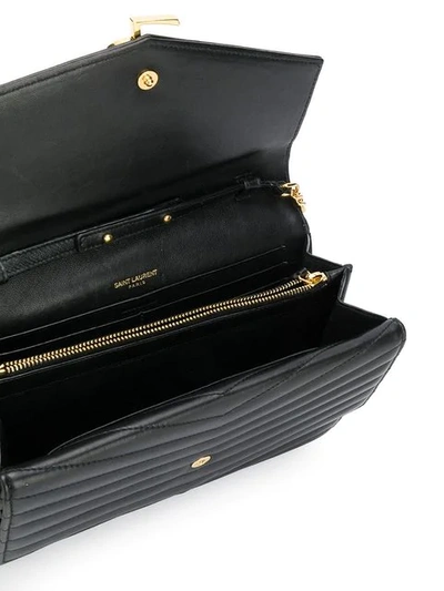 SAINT LAURENT QUILTED CHAIN WALLET - 黑色