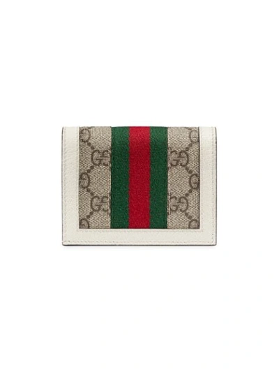 Shop Gucci Queen Margaret Gg Card Case In Neutrals